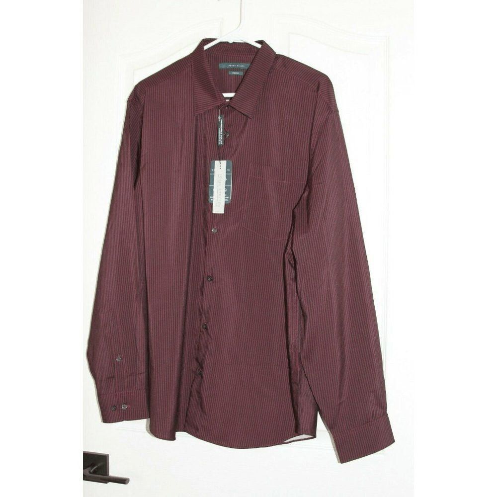Perry Ellis Travel Luxe Shirt Button Up Long Sleeves Nordstrom Men's XXL New